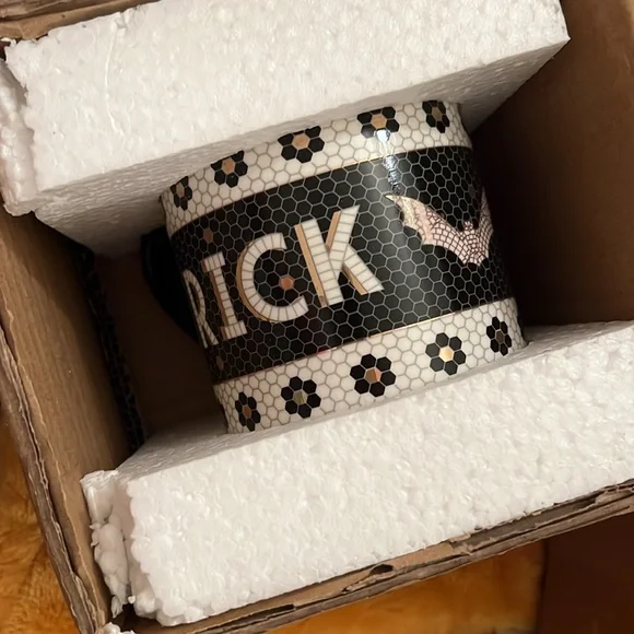 Anthropologie Halloween mug! The Bistro Tile  Stoneware Mug - Halloween edition! - Picture 3 of 10